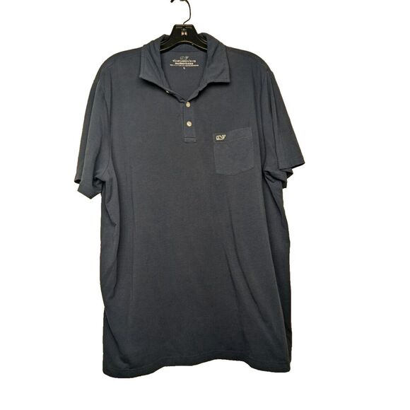 Vineyard Vines Mens‎ Edgartown Performance Polo Short Sleeve Blue Large Golf - Picture 1 of 4